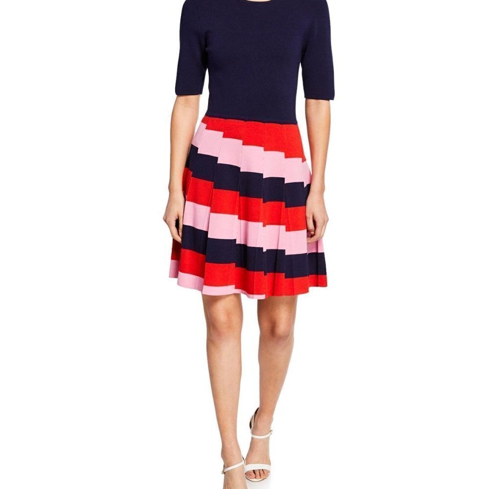 Trina Turk Womens Fenna 2 Striped Sweater Dress S